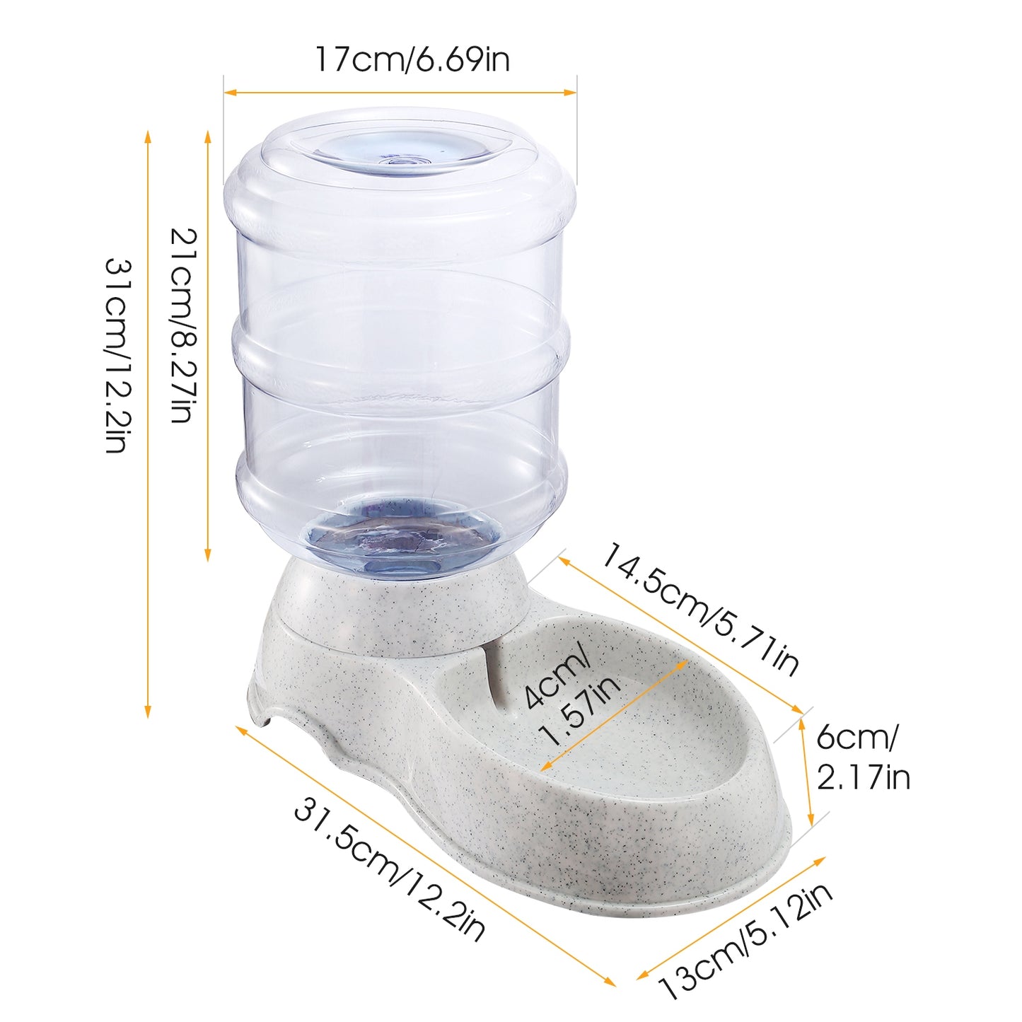 3.5L pet hydration dispenser with gravity refill technology, food-safe material, and stable base providing a reliable fresh water source for multiple pets