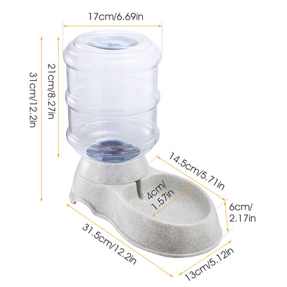 3.5L pet hydration dispenser with gravity refill technology, food-safe material, and stable base providing a reliable fresh water source for multiple pets