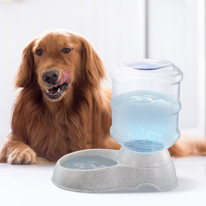 Automatic 3.5L pet water dispenser with gravity refill system for cats and dogs, featuring a large water reservoir, food-grade PP material, and non-slip base for easy pet hydration