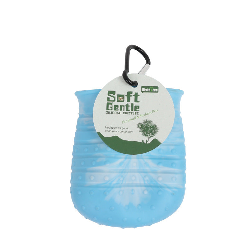 Blue paw cleaner with a label soft  gentle