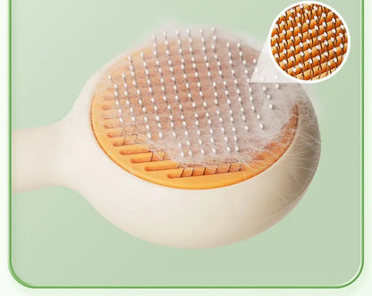 Self-Cleaning Cat & Dog Brush – One-Click Pet Hair Remover & Grooming Comb.