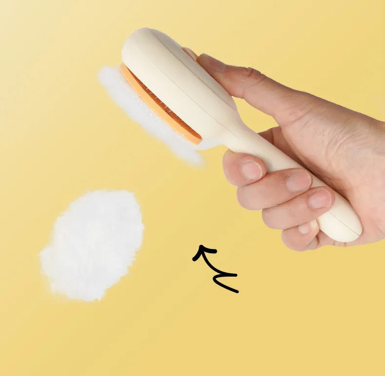 Self-Cleaning Cat & Dog Brush – One-Click Pet Hair Remover & Grooming Comb.