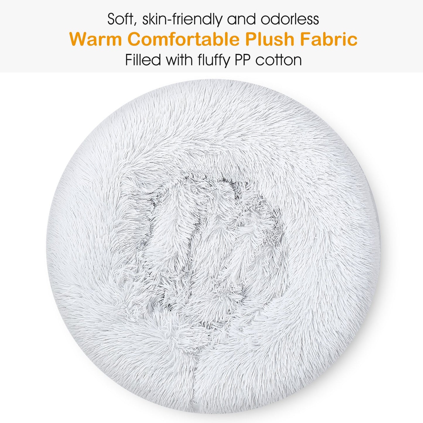 Close-up view of the ultra-soft plush fabric and supportive PP cotton filling.