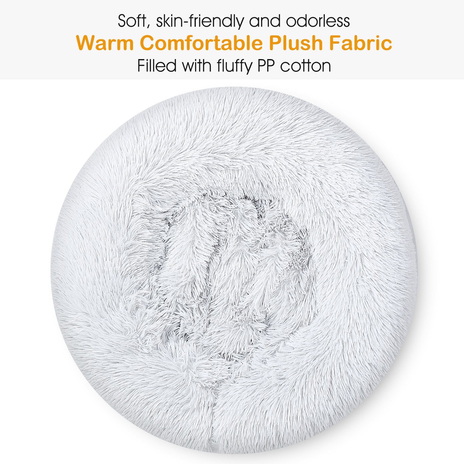 Close-up view of the ultra-soft plush fabric and supportive PP cotton filling.