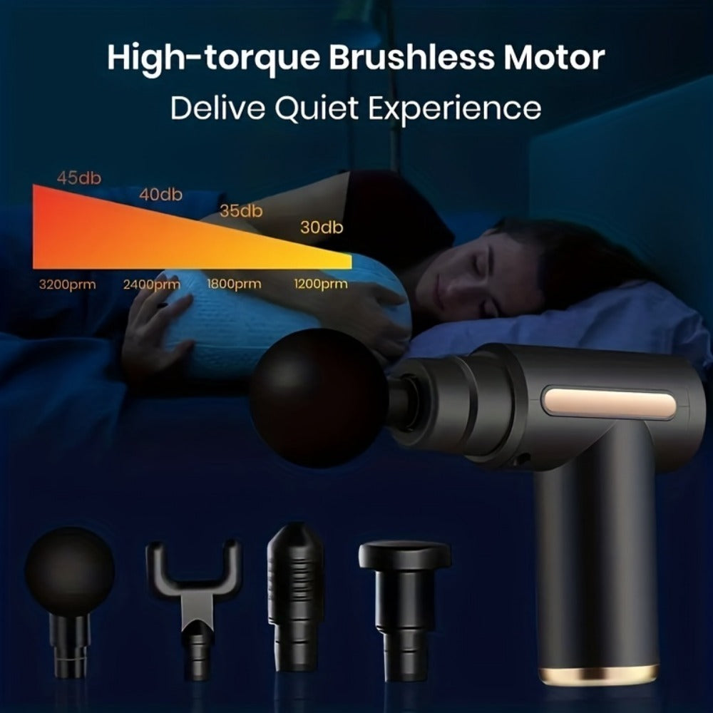 Cordless mini fascia gun designed to relieve muscle soreness and stiffness