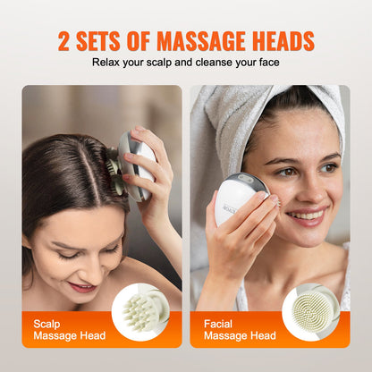 2-in-1 massage head set for scalp health and facial massage therapy