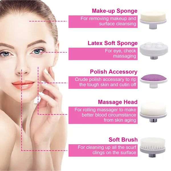 Facial brush head designed for makeup removal and deep cleansing