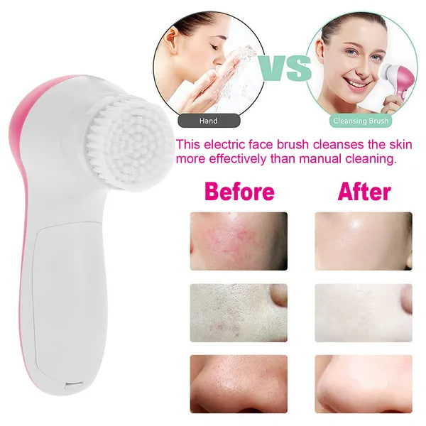 Waterproof face brush designed for gentle exfoliation and cleansing